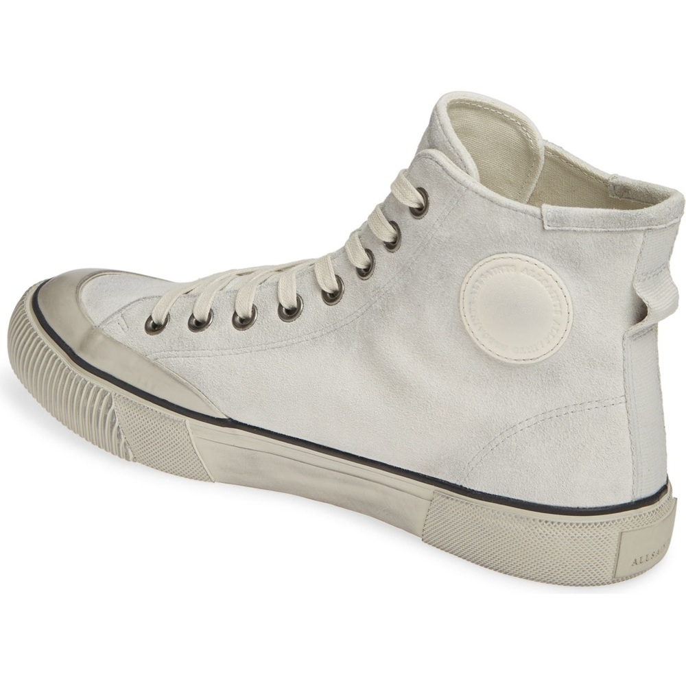 RARE Allsaints Genuine LEATHER Suede Chalk White High Top Sneakers Dumont US M 9